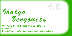 ibolya benyovits business card